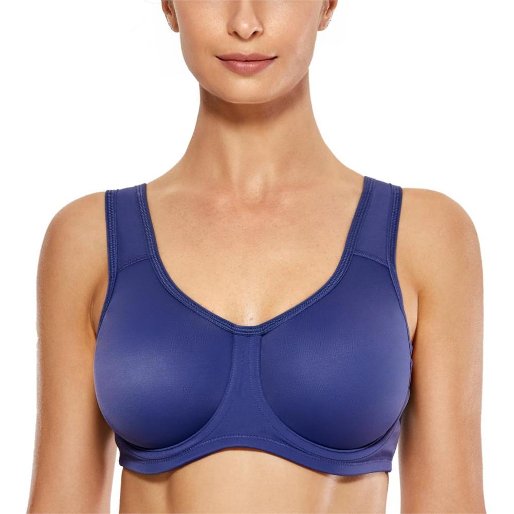 Women's Max Control Solid High Impact Plus Size Underwire Sports Bra