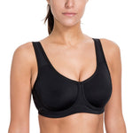Women's Max Control Solid High Impact Plus Size Underwire Sports Bra - forsportswear