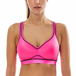 Women's Med Impact Wirefree Padded Contour Cross Back Workout Sports Bra - forsportswear