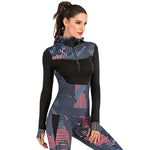Women Print Yoga Tops Silm Elastic