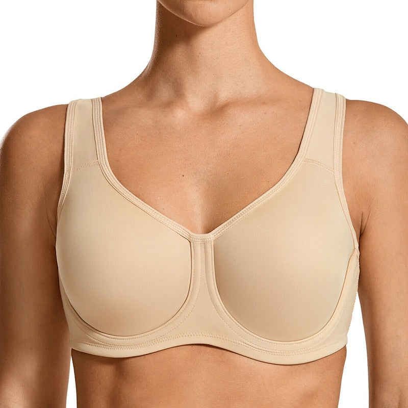 Plus Size Women's Max Control High Impact Solid Sports Bra