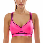 Women's Med Impact Wirefree Padded Contour Cross Back Workout Sports Bra